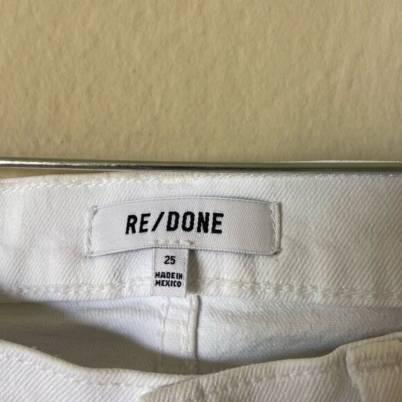 Re/Done Mid-Rise White Baby Boot White Jeans Size 25 - Picture 7 of 8
